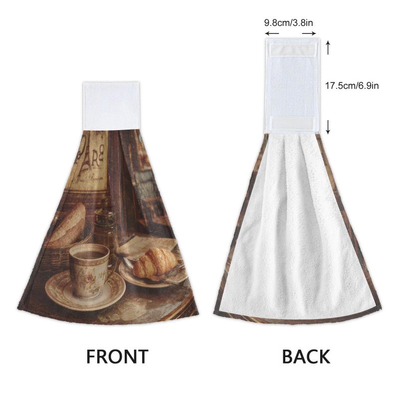 Boccsty Vintage Paris Cafe Poster Hanging Kitchen Towels 2 Pieces Coffee Butterfly Dish Hand Towel for Bathroom Farmhouse Housewarming Tabletop Home - Image 4