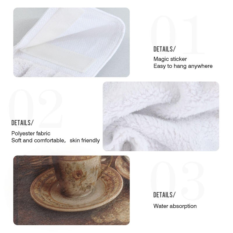 Boccsty Vintage Paris Cafe Poster Hanging Kitchen Towels 2 Pieces Coffee Butterfly Dish Hand Towel for Bathroom Farmhouse Housewarming Tabletop Home - Image 5