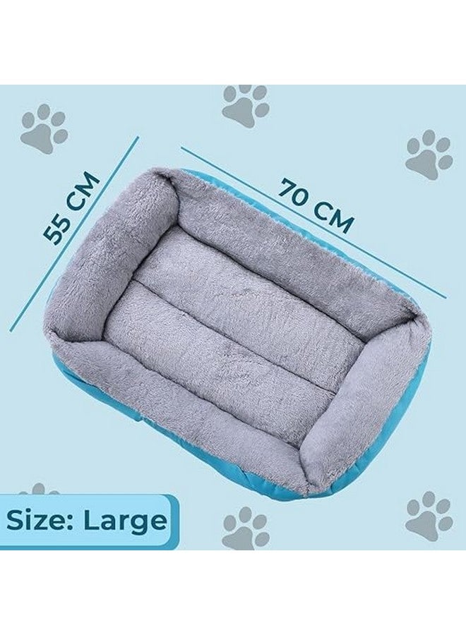 Petvit Petvit Dog Bed | Cat Bed | Puppy Bed | Oxford Cloth Polyester Filling Bed for Dog | Washable Dogs Bed | Anti Slip Design | Large Size Dog Bed | Sky Blue (Large) - Image 5