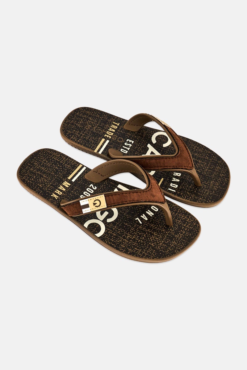Ipanema Men Graphic Print Slip On Slippers, Brown - Image 3
