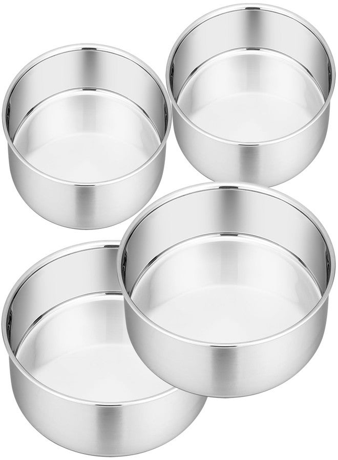 P&P CHEF Cake Pans Sets for Baking, 6" + 6" + 8" + 8" 4 Piece Stainless Steel Round Cake Pans Tin, Oven/Pot/Dishwasher Safe, Combination of Different Sizes, Leak-proof & Easy Clean - Image 1