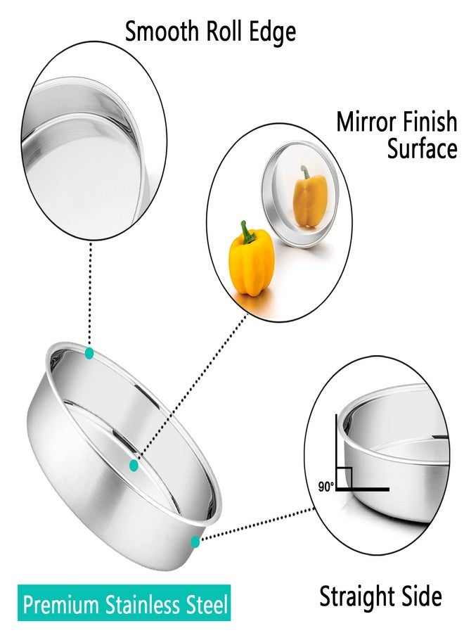 P&P CHEF Cake Pans Sets for Baking, 6" + 6" + 8" + 8" 4 Piece Stainless Steel Round Cake Pans Tin, Oven/Pot/Dishwasher Safe, Combination of Different Sizes, Leak-proof & Easy Clean - Image 3