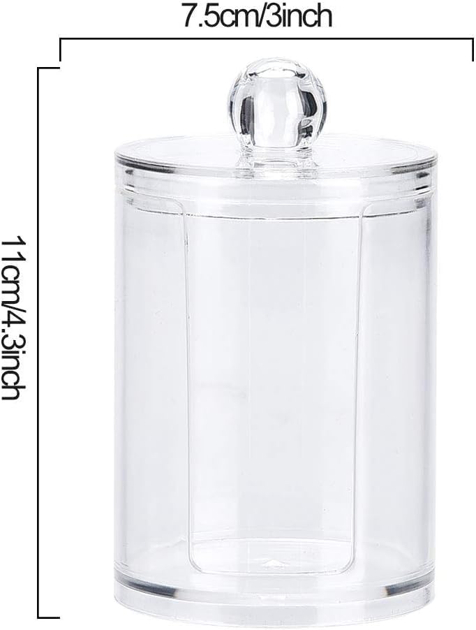 GION GION Acrylic Makeup Removal Cotton Pad Tissue Wipes Swab Holder Round Makeup Cosmetic Storage Organizer Box Clear Acrylic Cotton Pad Container 1Pcs  - Image 2
