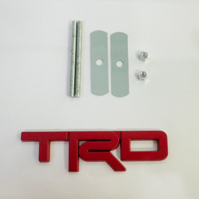 AUTO MT شعارات للسيارات والدراجات المعدنية، شعار معدني، شعار سيارة 3D شارة سباق السيارات ملصق جولة كبيرة ملصق. (شعار شبكة TRD الأحمر الصغير) - Image 4