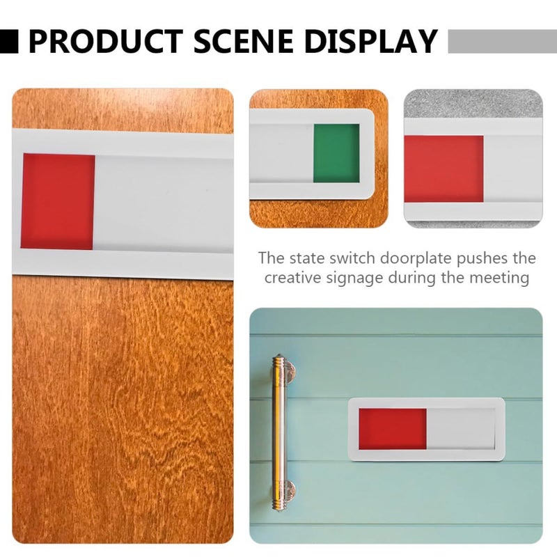 Privacy Door Sign Slider Indicator 4x10cm White Blank Status Switch Message Board - Image 4