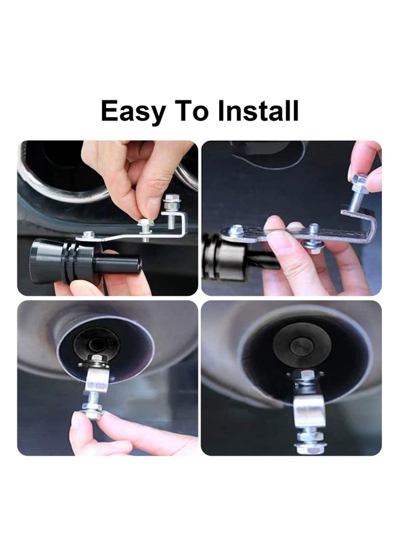 SYOSI Aluminum Alloy Universal Turbo Whistle,  Car Tail Whistle, Turbo Sound Exhaust Muffler Pipe Whistle Car Roar Maker, Car Blow off valve Tip Simulator Whistler (Black) - Image 3