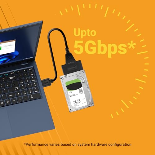 ZEBRONICS UTS100 USB 3.0 to SATA Adapter for 2.5 HDD/SSD with Plug & Play, Durable Material, Super Fast Transfer, Upto 5 Gbps, Black - Image 2