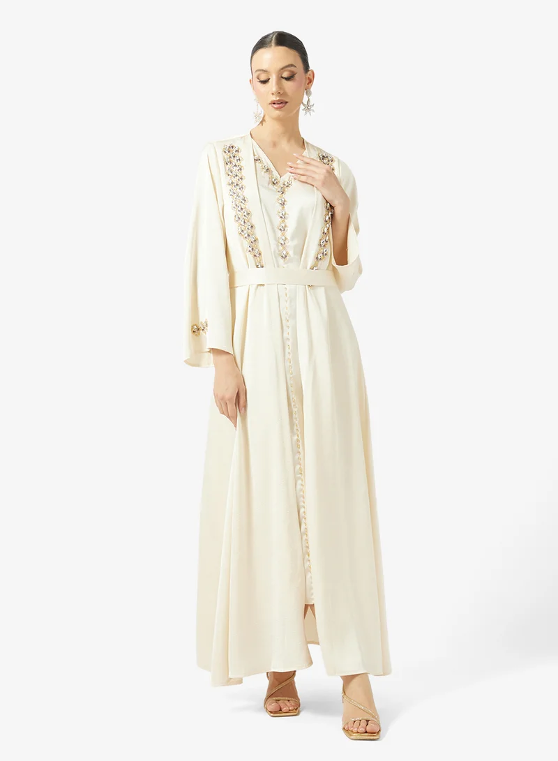 Khizana Embroidered Abaya Set