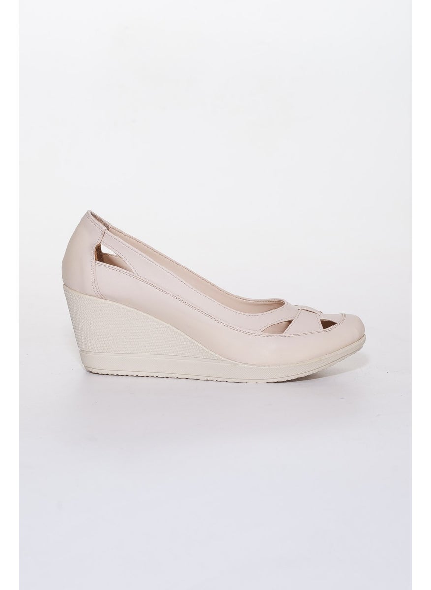 Dilimler Ayakkabı Wedge Sole Orthopedic Beige Women's Wedge Heeled Shoes  - Image 2