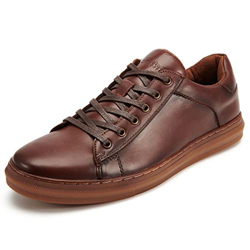 Arkbird Mens Fashion Sneakers Classic Casual Dress Shoes Stylish Lace-up Oxford Shoes for Men Coffee - Image 1