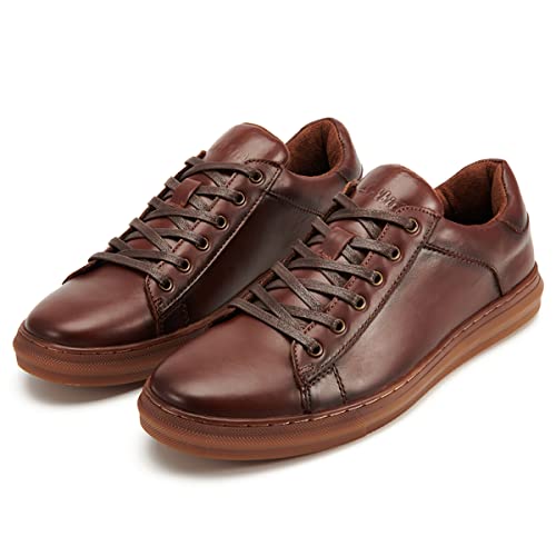 Arkbird Mens Fashion Sneakers Classic Casual Dress Shoes Stylish Lace-up Oxford Shoes for Men Coffee - Image 5