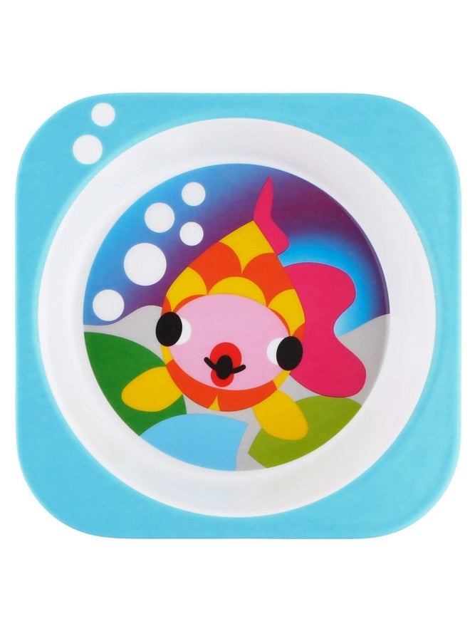 French Bull 4pc Toddler Kids Feeding Melamine Tableware Flatware BPA Free Dishwasher Safe, Durable Plate, Cup, Bowl, Divided Tray Dinnerware, 4 Piece Set, Ocean - Image 4