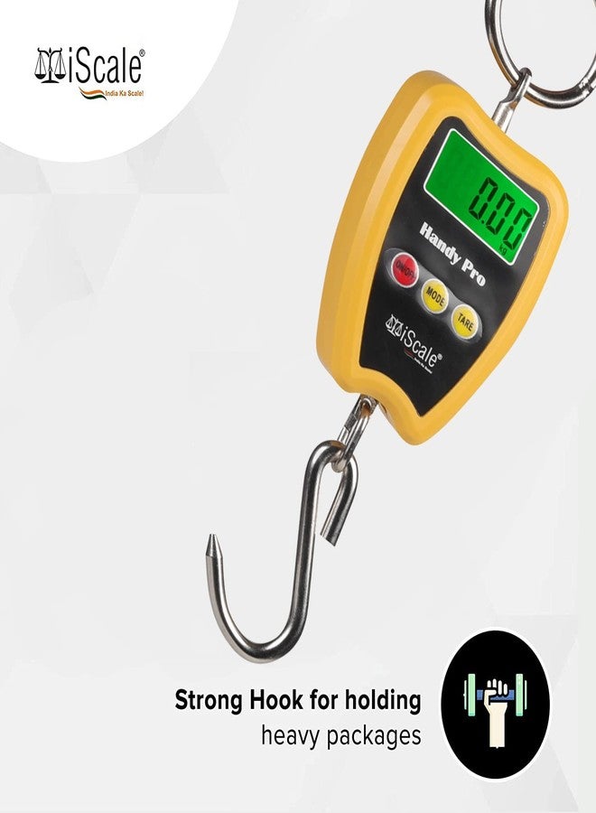 آي سكيل ميزان iScale Handy Pro الرقمي المحمول المعلق بسعة 200 كجم × 50 جم مع خطاف من الفولاذ المقاوم للصدأ للاستخدامات الصناعية، ووزن الأسطوانات، وصيد الأسماك، والاستخدامات المنزلية المتعددة (غير قانوني للاستخدام التجاري). - Image 5