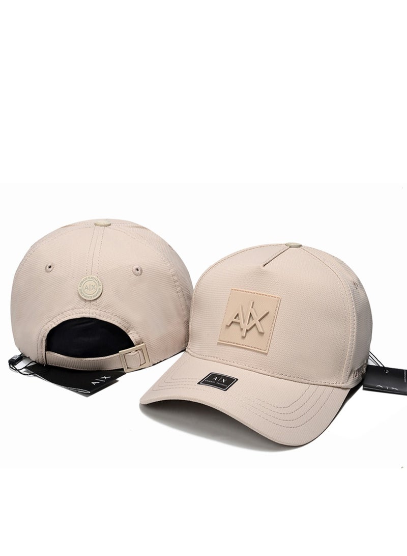 Cap: Soft Beige, Textured 3D Logo