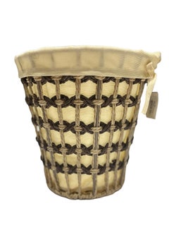 Generic Round Rattan and Wicker Kitchen Wastebasket with Lids, Brown  - Image 4