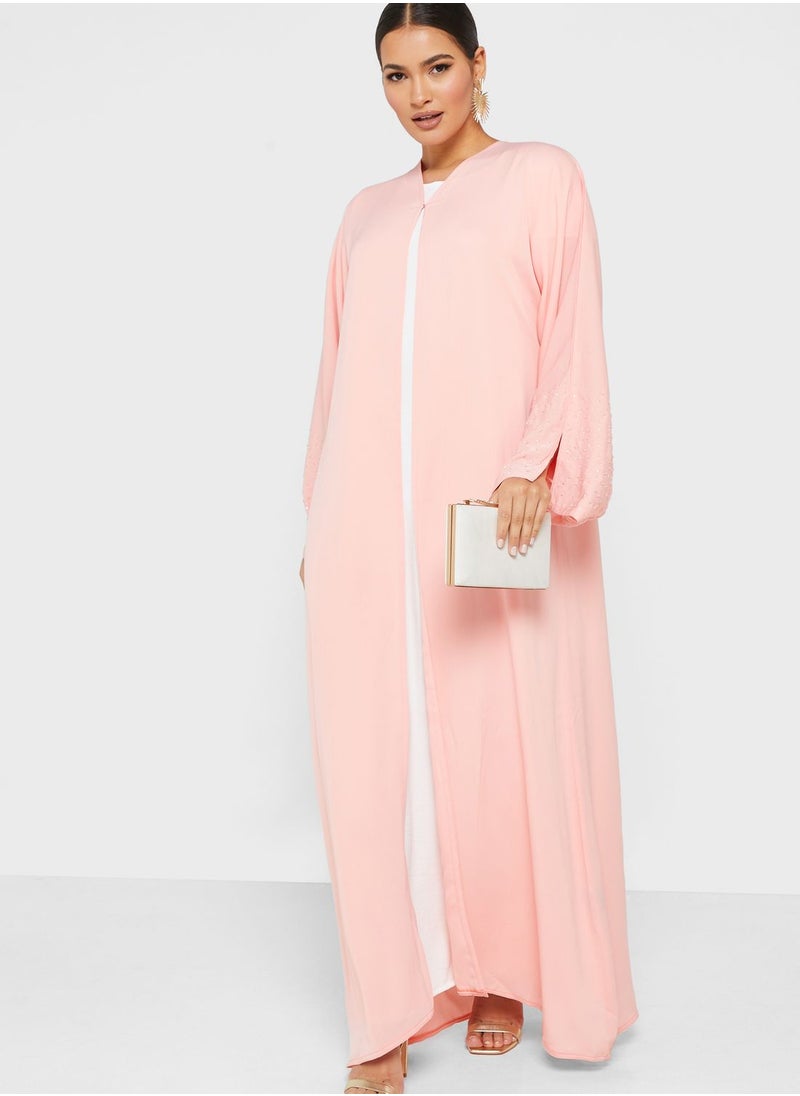 hayas closet - Embellished Slit Sleeve Abaya - Image 1