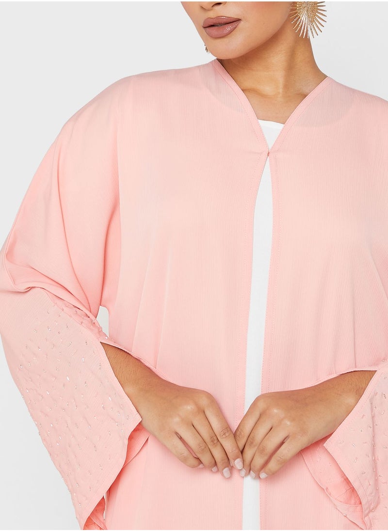 hayas closet - Embellished Slit Sleeve Abaya - Image 1