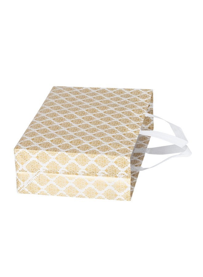 Drapme Festive Special Reusable Non-Woven Laminated Gift Bags, Wedding Gifts, Shagun, Saree, Mithai, Jewellery, Traditional Gifting Carry Bag (Large - 17x12x5, White, Pack of 50) - Image 5