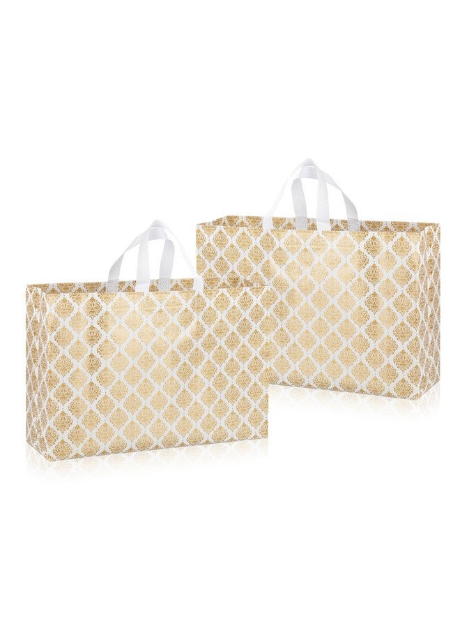 Drapme Festive Special Reusable Non-Woven Laminated Gift Bags, Wedding Gifts, Shagun, Saree, Mithai, Jewellery, Traditional Gifting Carry Bag (Large - 17x12x5, White, Pack of 50) - Image 1
