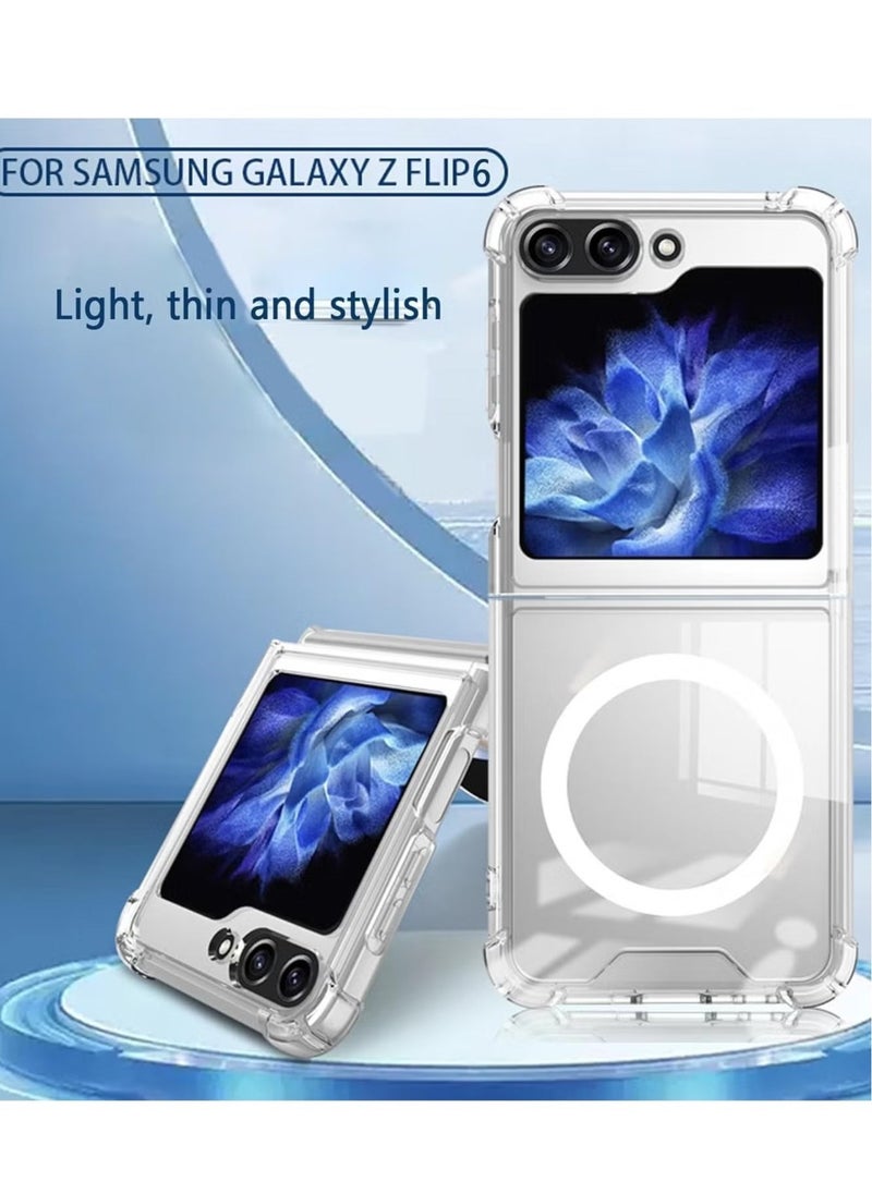 JAJEEK Samsung Galaxy Z Flip 6 Case Cover – MagSafe Compatible, Transparent Shockproof Protection, Yellowing-Resistant Magnetic Phone Case for Galaxy Z Flip 6 5G - Image 4