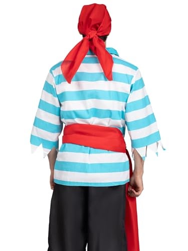 Leg Avenue mens Â– 4 Piece Pillaging Pirate Pirate Halloween Set for Men Adult Sized Costumes, Blue/White, X-Large US - Image 2