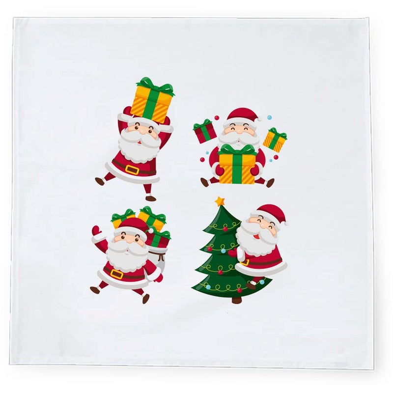Khakee 6 Pcs Christmas Theme Silk Table Napkins 10x 10 for Xmas Decoration Christmas OrnamentsChristmas Giftxmas21494 - Image 3