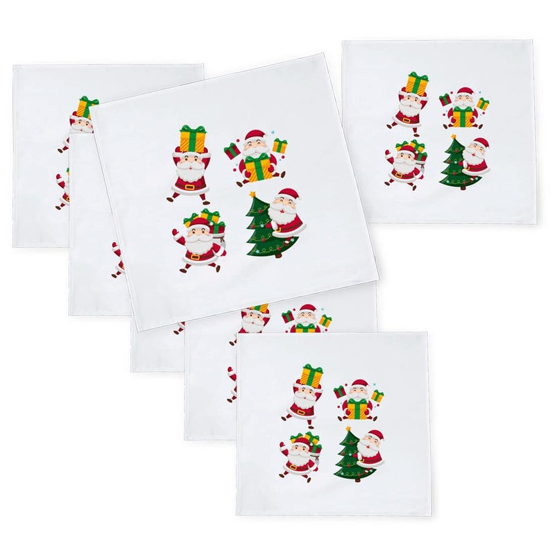Khakee 6 Pcs Christmas Theme Silk Table Napkins 10x 10 for Xmas Decoration Christmas OrnamentsChristmas Giftxmas21494 - Image 1