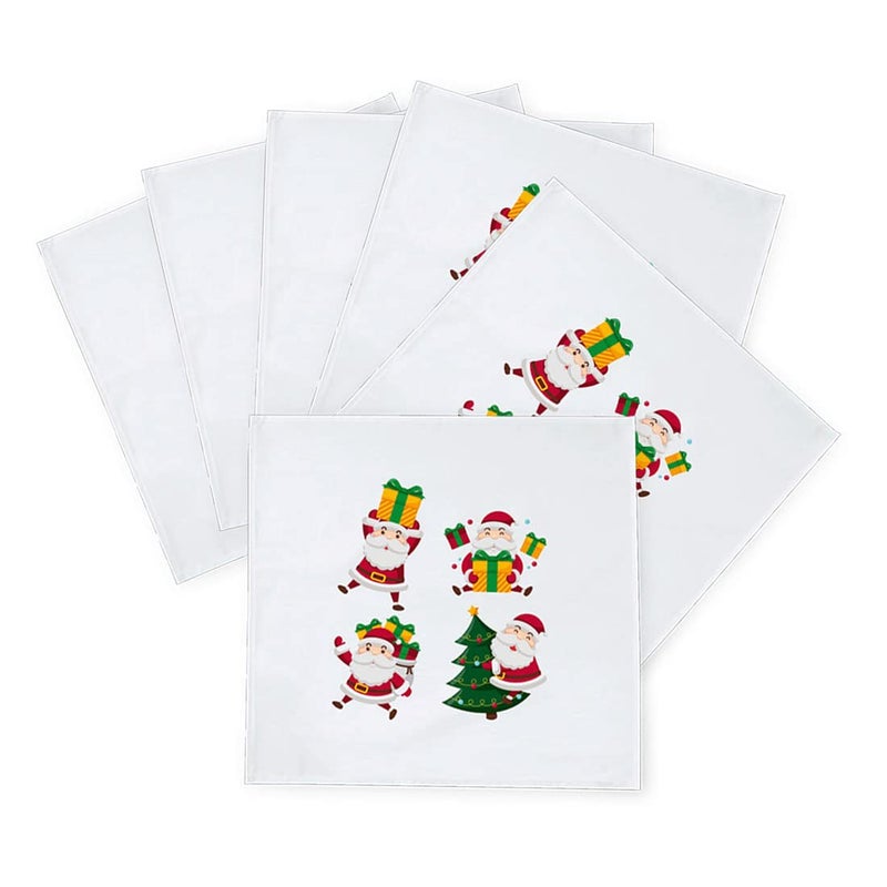 Khakee 6 Pcs Christmas Theme Silk Table Napkins 10x 10 for Xmas Decoration Christmas OrnamentsChristmas Giftxmas21494 - Image 2