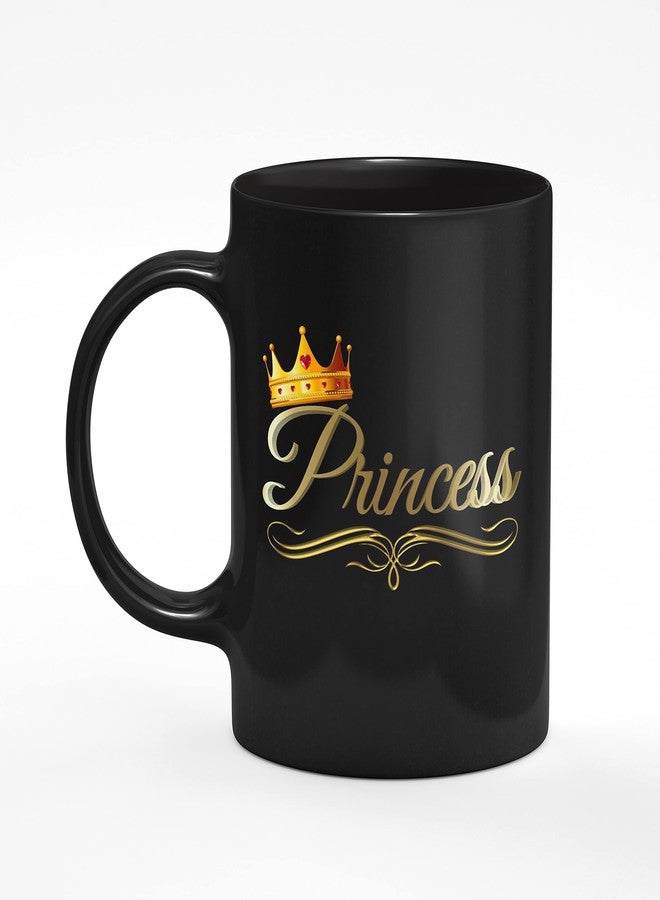 PrideKraft "Princess Printed Birthday Mug | Best Gift for Women, Mom, Sister, didi Daughter Girlfriend Wife bhabhi and Loved Ones[325 ml] (Princess Black A, Gift Queen/Princess Mugs) - Image 1
