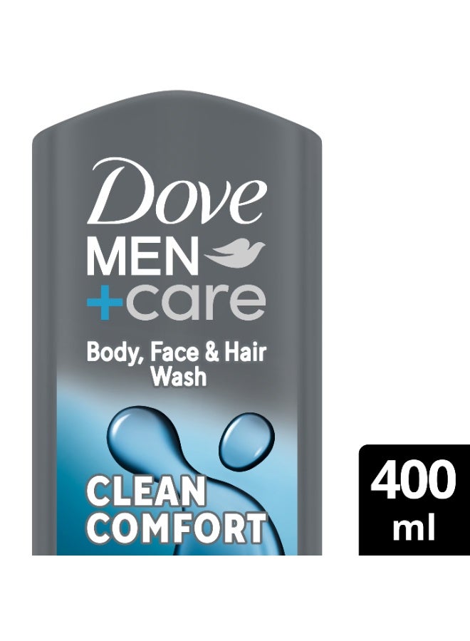 Dove Men+Care Clean Comfort Body, Face & Hair Wash 400ml - Image 2