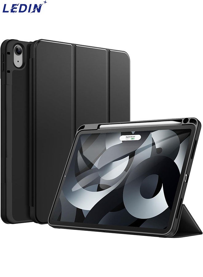 LEDIN Case for iPad Air 11-Inch M4/M3/M2 (2026/2025/2024), iPad Air 5/4 (2022/2020 5th/4th Generation 10.9-Inch) with Pencil Holder, Slim Tablet Cover with Soft TPU Back - Image 1