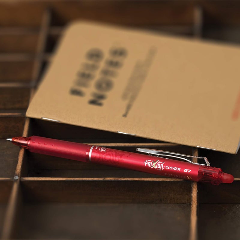 PILOT FriXion Clicker Retractable Erasable Gel Pens, Fine Point, Red, 6 Pack (13610) - Image 3