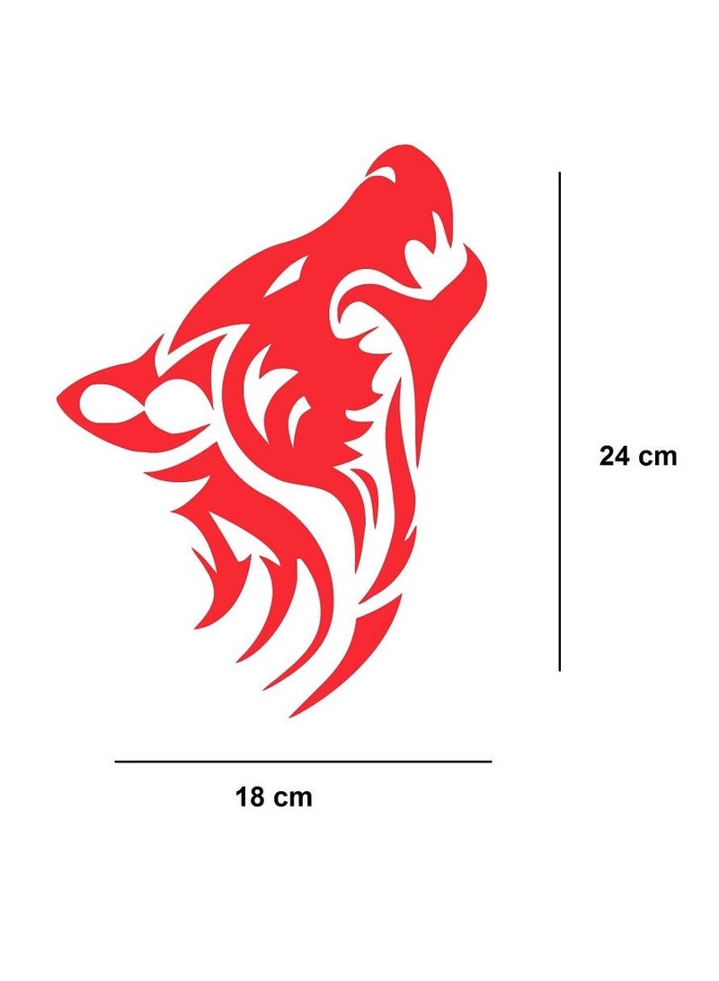 Wolf Head Sticker - RED - Image 1