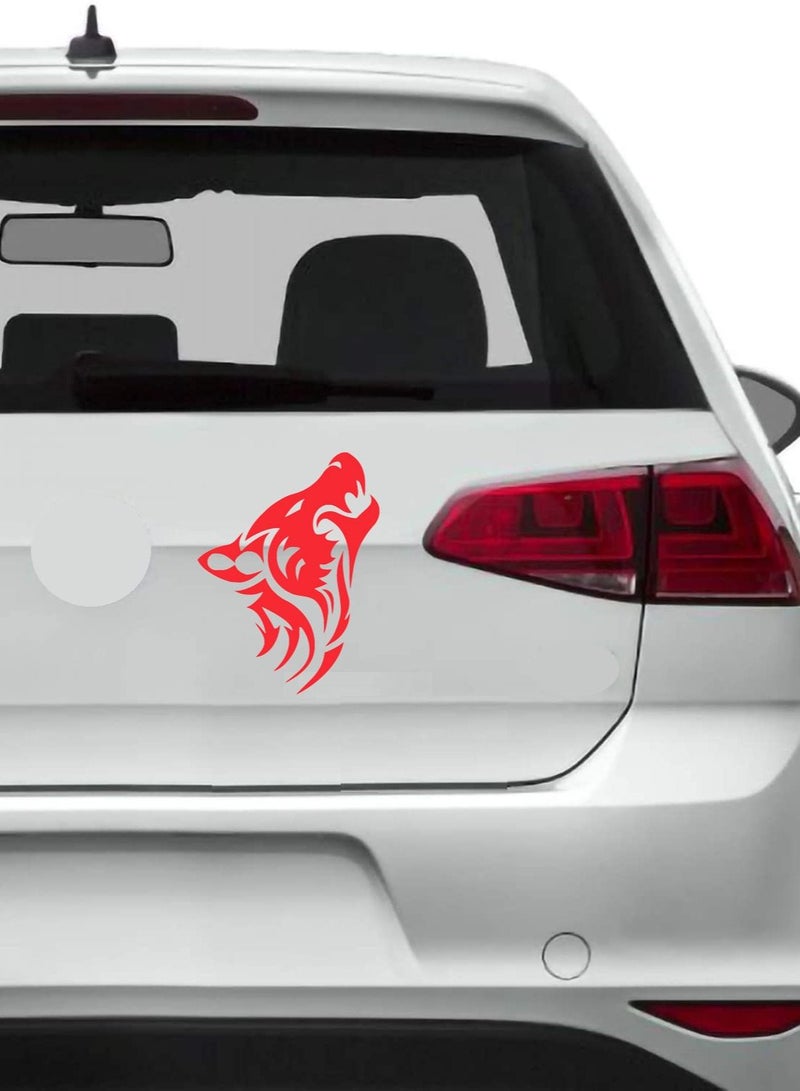 Wolf Head Sticker - RED - Image 2