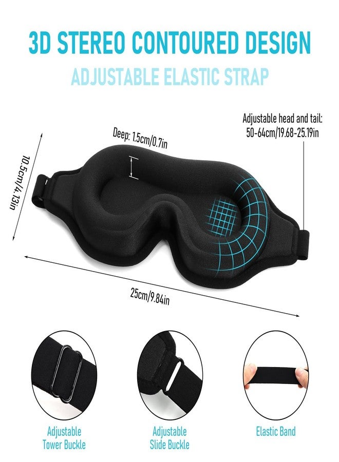 FlyCoco Blackout Eye Mask for Sleeping, 3D Contoured Cup No Pressure Sleep Mask with Adjustable Strap, Ultra-Thin Sides Breathable Lightweight Soft Eye Cover for Men Women Home Travel Airplane Party - Image 2