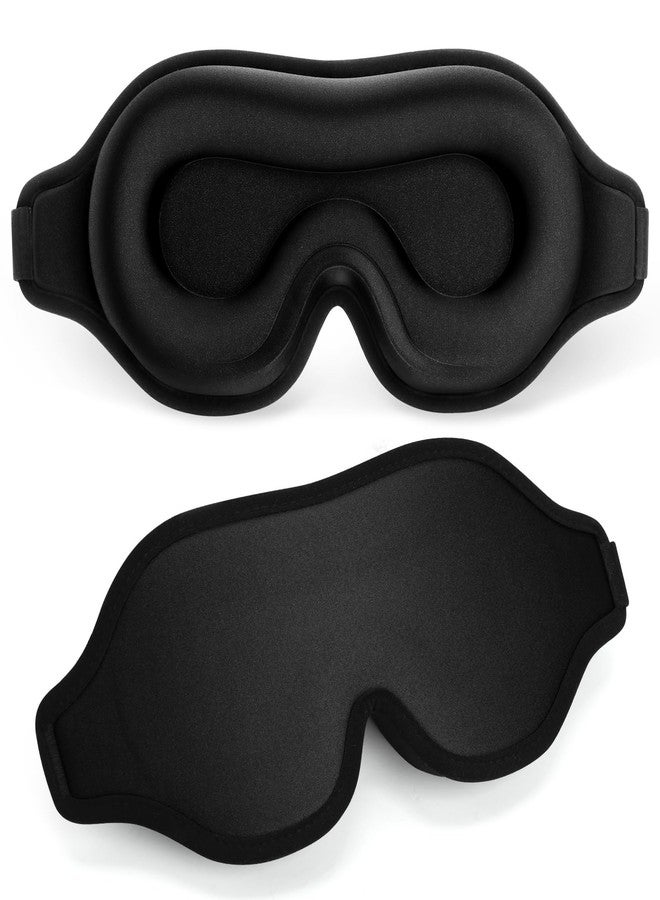 FlyCoco Blackout Eye Mask for Sleeping, 3D Contoured Cup No Pressure Sleep Mask with Adjustable Strap, Ultra-Thin Sides Breathable Lightweight Soft Eye Cover for Men Women Home Travel Airplane Party - Image 1