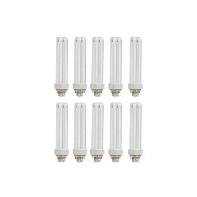 Fluorescent PLC-DDE lamp for general lighting, ceramic material, warm white 2700K, 18 watt energy efficiency, 4-pin G24q-2 base, pack of 10 - Image 1