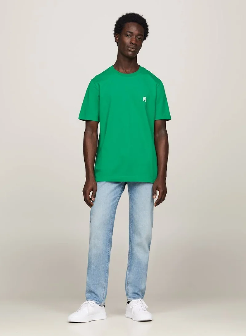 TOMMY HILFIGER Th Monogram Embroidery Featuring a Crew Neck T-Shirt