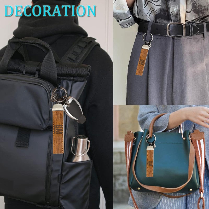 جنرال موتورز سلسلة مفاتيح سيارة بحلقة معدنية وحزام من الجلد الصناعي - حلقة مفاتيح متينة بلمسة نهائية فاخرة لمفاتيح السيارة والدراجة والمنزل، تصميم أنيق وبسيط مع حلقة تثبيت مفاتيح آمنة - Image 2