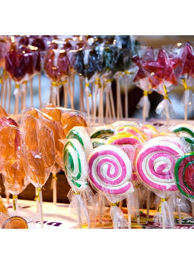 Ocean 300 PCS DIY Cake Pop Sticks and Wrappers Set, Including Paper Lollipop Sticks, Clear Candy Treat Bags Parcel, Gold Twist Ties for Cakepop, Lollipop, Hard Candy, Suckers, Chocolate Gift - Image 4