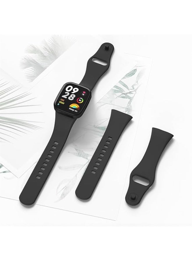 Watch Band for Xiaomi Mi Watch 3 / Redmi Watch 3, Silicone Wristband with Buckle for Xiaomi Redmi Watch 3 / Redmi Watch Live 3 - Black - Image 4
