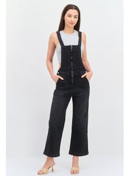 Pepe Jeans Women Washed Denim Jumpsuit, Black  - Image 1