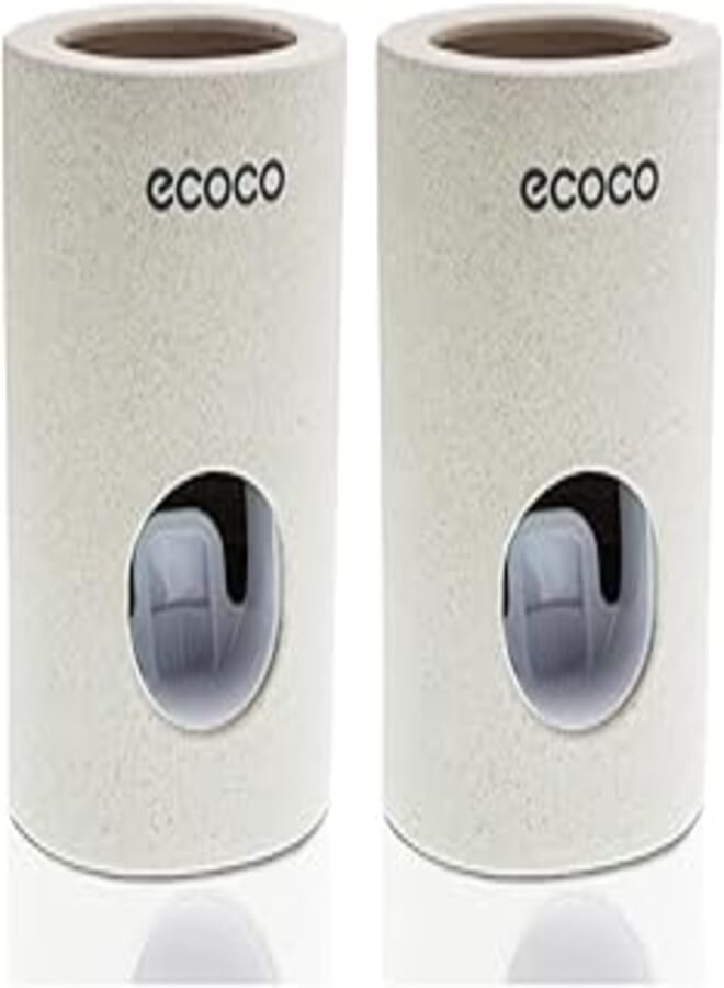 Automatic toothpaste dispenser set with wall mounted kids hands free toothpaste squeezer for kids shower bathroom sink(2 pack)