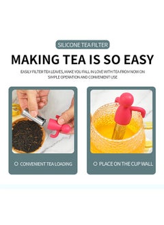 Generic 2Pcs Tea Infuser Filter, Fine Mesh Tea Cup Filter, Loose Tea Strainer, Tea Steeper for Herbal Tea, Reusable Tea Holder, Tea Ball Strainers for Superior Tea Brewing Experience (Red/Blue)  - Image 4
