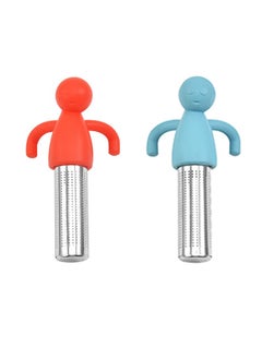 Generic 2Pcs Tea Infuser Filter, Fine Mesh Tea Cup Filter, Loose Tea Strainer, Tea Steeper for Herbal Tea, Reusable Tea Holder, Tea Ball Strainers for Superior Tea Brewing Experience (Red/Blue)  - Image 1