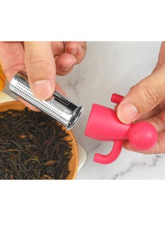 Generic 2Pcs Tea Infuser Filter, Fine Mesh Tea Cup Filter, Loose Tea Strainer, Tea Steeper for Herbal Tea, Reusable Tea Holder, Tea Ball Strainers for Superior Tea Brewing Experience (Red/Blue)  - Image 5
