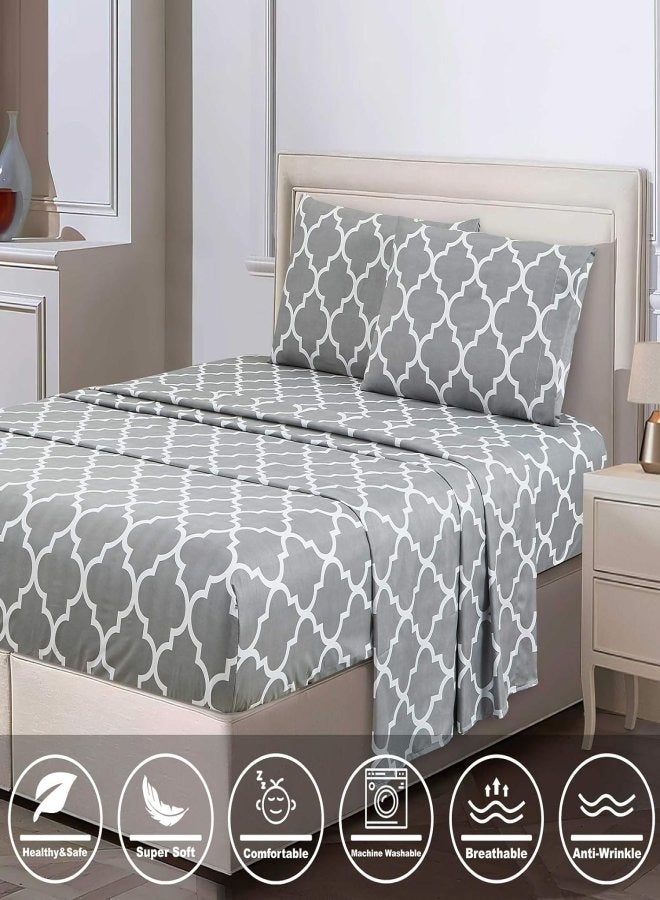 Cadrica 3 Pieces Bedsheet Set Includes 1 Deep-Pocket Fitted Sheet and 2 Pillow Covers, Breathable, Wrinkle Resistant, Hypoallergenic – King Size - Image 2