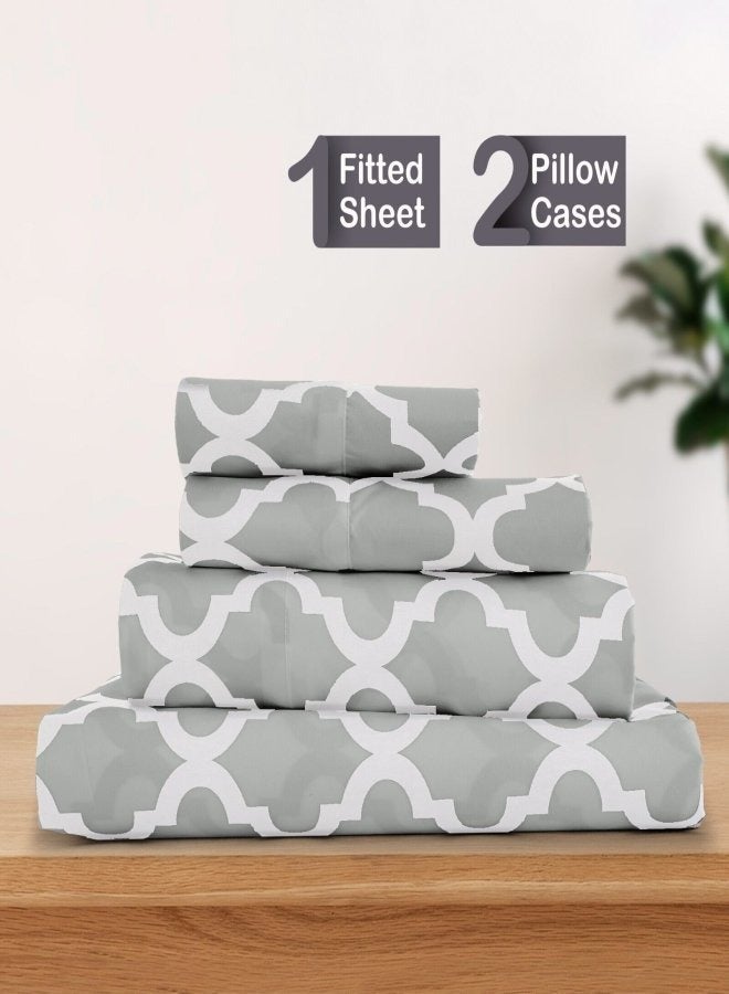 Cadrica 3 Pieces Bedsheet Set Includes 1 Deep-Pocket Fitted Sheet and 2 Pillow Covers, Breathable, Wrinkle Resistant, Hypoallergenic – King Size - Image 3