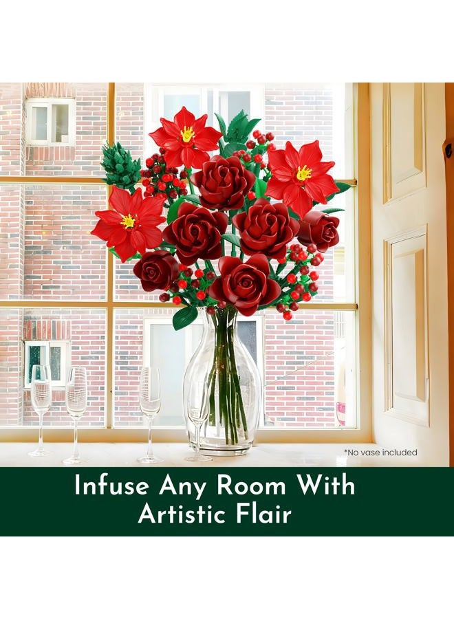 SOOLIO Flower Bouquet Building Blocks Set, 917 PCS Artificial Botanical Collection, Creative Home Decoration, Anniversary Display - Image 3
