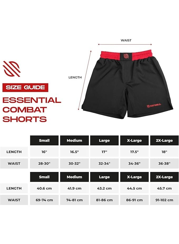 Sanabul BJJ & MMA Fight Shorts for Men | 4-Way Stretch, Reinforced Stitching, No-Gi Grappling & Kickboxing Training Shorts | Black/Red - Image 5